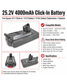 25.2V 4000mAh Battery For Dyson V11 V15 SV22 SV47 Click-In Vacuum