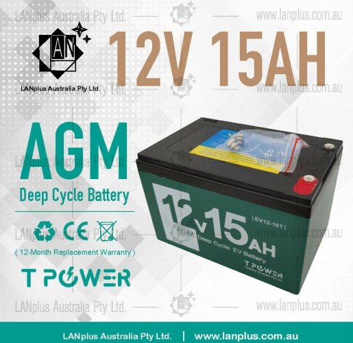 New EV 12V 15AH AGM Deep Cycle Battery 4 Electric Scooter eBike 