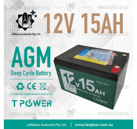 New EV 12V 15AH AGM Deep Cycle Battery 4 Electric Scooter eBike