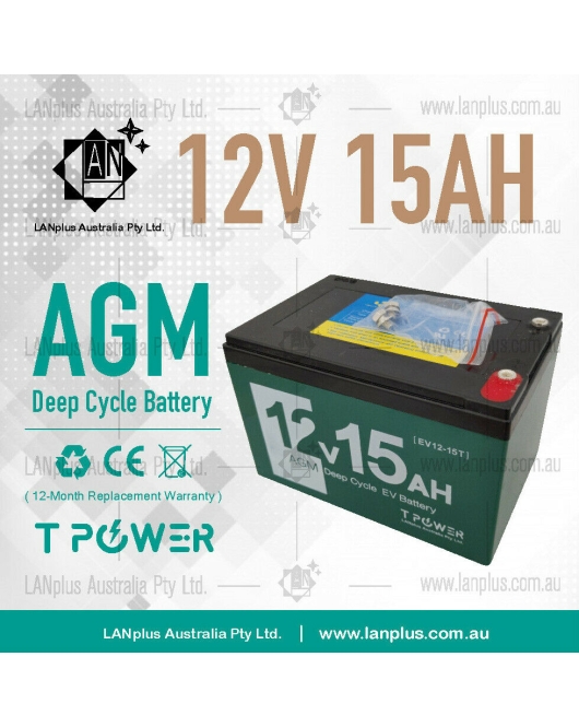 New EV 12V 15AH AGM Deep Cycle Battery 4 Electric Scooter eBike