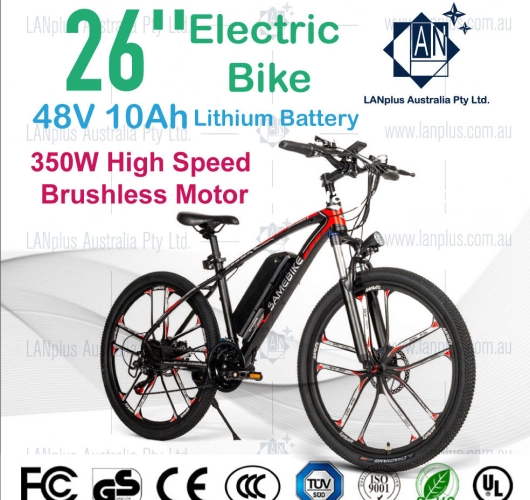 Samebike SM26 26" Mountain eBike 350W Brushless 48V 10Ah Shimano 21 speed LCD Meter