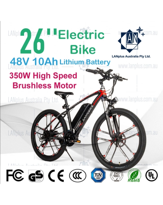 Samebike SM26 26" Mountain eBike 350W Brushless 48V 10Ah Shimano 21 speed LCD Meter