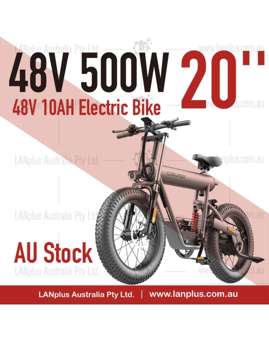 Coswheel FTN T20 500W Electric Bike 4" Fat Tyre eBike Bicycle 48V 10AH > super73
