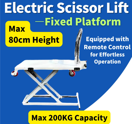 Electric Hydraulic Scissor Lift Table 200KG Capacity – Fixed Platform