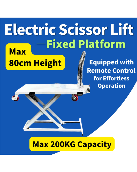 Electric Hydraulic Scissor Lift Table 200KG Capacity – Fixed Platform