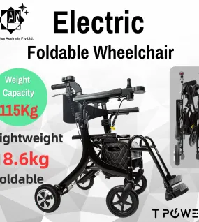 Foldable 3N1 Electric Wheelchair Walker Assisted Dual Motor Ultra Light