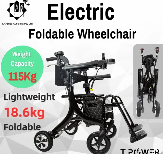 Foldable 3N1 Electric Wheelchair Walker Assisted Dual Motor Ultra Light