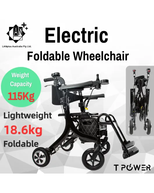 Foldable 3N1 Electric Wheelchair Walker Assisted Dual Motor Ultra Light