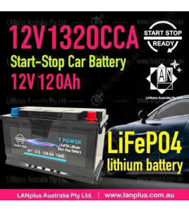Start-Stop 12V 120Ah 1320CCA LiFePO4 Start-Stop Car Battery H7 Group 94R Size