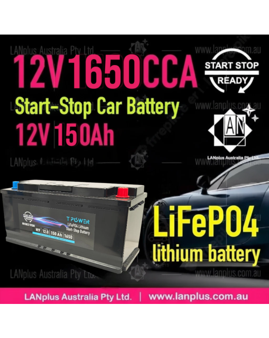 Start-Stop 12V 150Ah 1650CCA LiFePO4 Start-Stop Car Battery H9 Group 95R