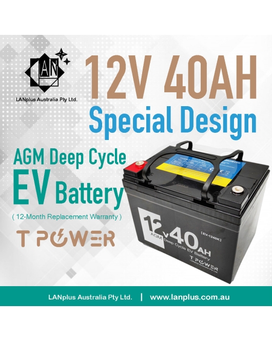 12V 40AH AGM DEEP CYCLE Rechargeable Battery same size as 35ah