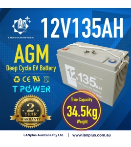 12V 135AH AGM DEEP CYCLE BATTERY Caravan Boat Solar Fridge 4WD 2Years WTY