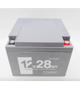 Tpower 12V 28AH AGM DEEP CYCLE EV Sealed Lead rechargeable Battery