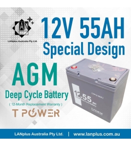 12V 55AH AGM DEEP CYCLE Battery Mobility Scooter Golf Cart Wheelchair