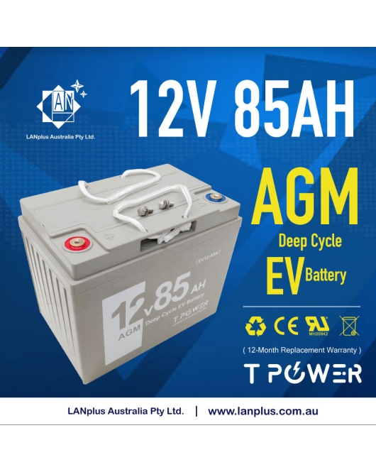 12V 85AH SLA AGM DEEP CYCLE Rechargeable EV BATTERY f SOLAR Scooter