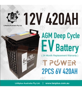 12V 420AH SLA AGM DEEP CYCLE BATTERY UPS Marine Golf Cart Solar Camper 2x 6v 420ah 