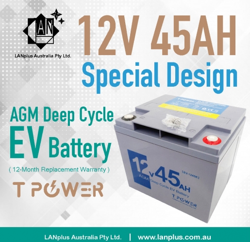 12V 45AH AGM SLA Deep Cycle EV Battery for Caravan 4WD Boat Solar System