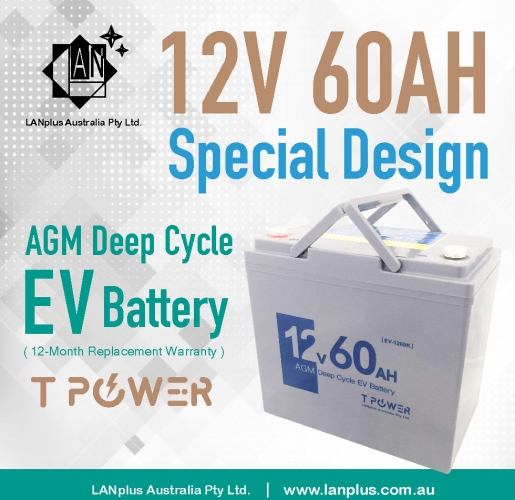 12V 60AH AGM DEEP CYCLE Battery Solar Scooter GOLF CART Wheelchair 6DZM60 