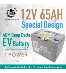 12V 65AH AGM DEEP CYCLE Battery Mobility Scooter Golf Cart Wheelchair 6FM65