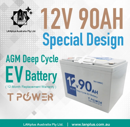 12V 90AH SLA AGM DEEP CYCLE Rechargeable EV BATTERY for SOLAR Scooter Golf Cart 