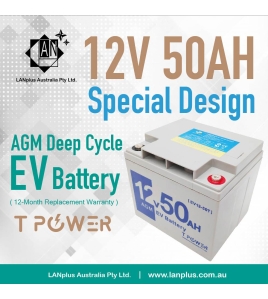 12V 50AH AGM SLA Deep Cycle EV Battery for Scooter Golf Buggy Boat Trolling Motor Solar System 6FM50 