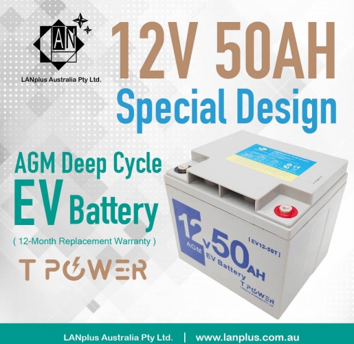 12V 50AH AGM SLA Deep Cycle EV Battery for Scooter Golf Buggy Boat Trolling Motor Solar System 6FM50 