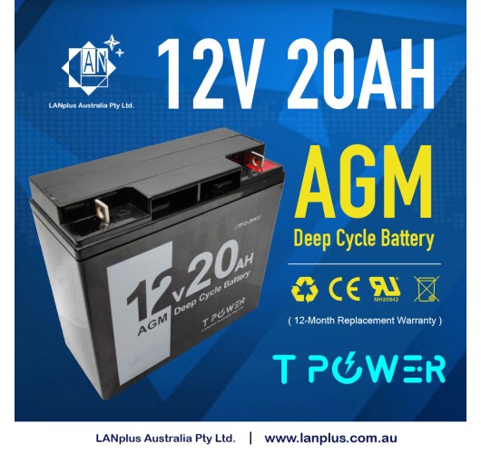 12V 20AH AGM Deep Cycle Rechargeable Battery for APC UPS Solar