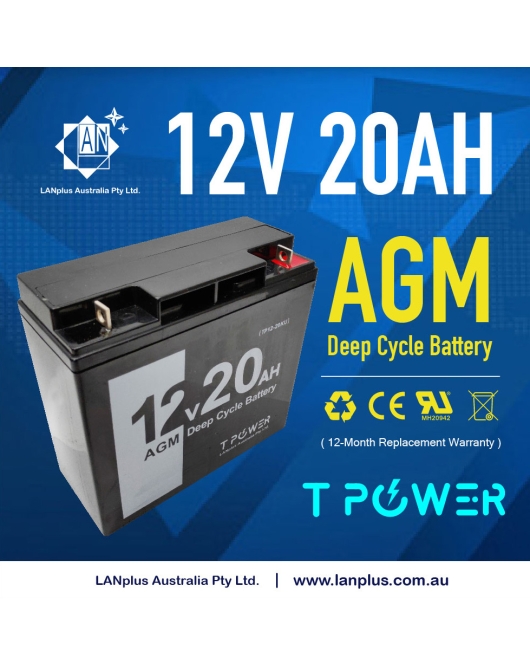 12V 20AH AGM Deep Cycle Rechargeable Battery for APC UPS Solar