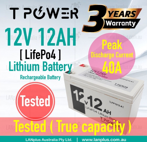 New 12V 12Ah LiFePO4 Lithium Rechargeable Battery Same size as 12v 7AH 12v 9AH