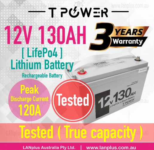 12V 130Ah LiFePO4 Lithium Battery For Solar 4WD Caravan deep cycle 3 years Warranty