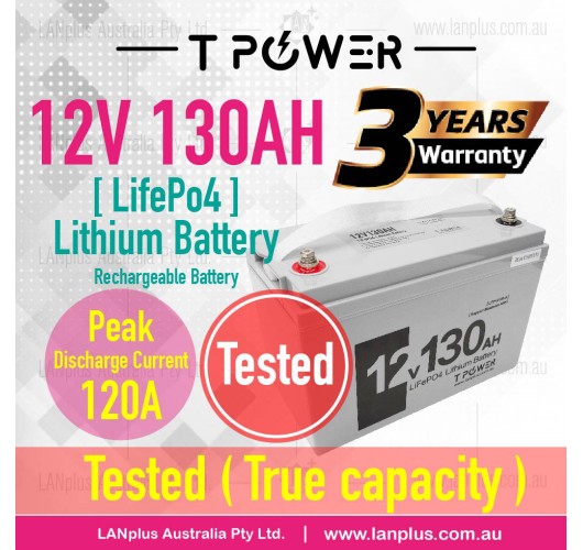 12V 130Ah LiFePO4 Lithium Battery For Solar 4WD Caravan deep cycle 3 years Warranty