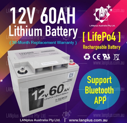 12V 60AH LiFePO4 Rechargeable Lithium Battery Camp Power Station support Bluetooth MonitorAPP