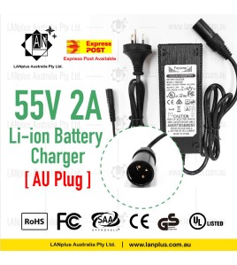 55V 2A Li-ion Lithium Battery charger for 48V ebike Electric Scooter Mobility