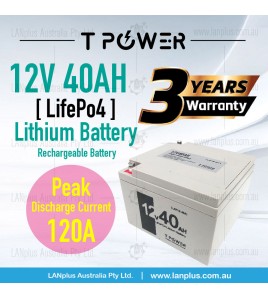 12V 40AH LiFePO4 Rechargeable Lithium Battery for Golf Buggy Cart Mobility Scoot