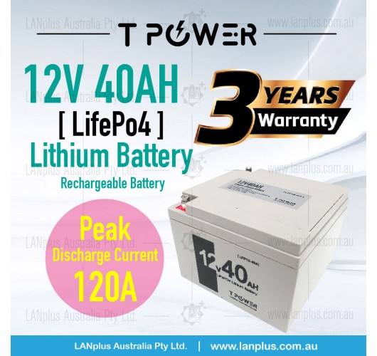 12V 40AH LiFePO4 Rechargeable Lithium Battery for Golf Buggy Cart Mobility Scoot