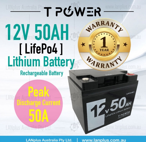 12V 50AH Lithium Battery LiFePO4 Rechargeable Camp Power Station Bank