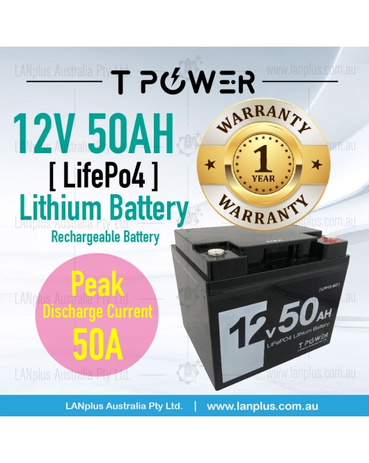 12V 50AH Lithium Battery LiFePO4 Rechargeable Camp Power Station Bank