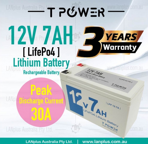 12V 7Ah LiFePO4 Lithium Rechargeable Battery Ultra Light 