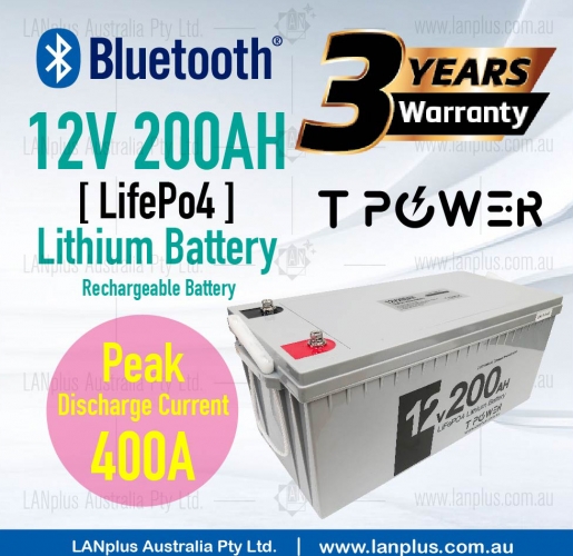12V 200Ah LiFePO4 Battery For Camper Solar 4WD Caravan Bluetooth App (Support Series Connection 24V 36V 48V )