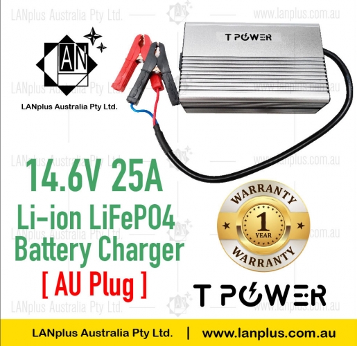 12V 25A Lithium Battery Charger For LiFePO4 Battery AC240V to DC14.6V AU plug