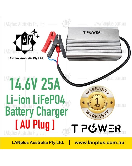 12V 25A Lithium Battery Charger For LiFePO4 Battery AC240V to DC14.6V AU plug