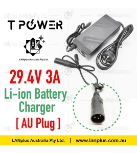 24V 3A Li-ion Lithium Battery charger for 24V ebike Electric Scooter Mobility 3-Pin Port