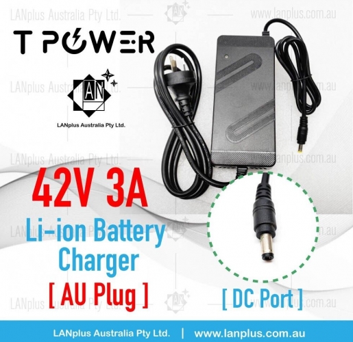 42V 3A Li-ion Lithium Battery charger for 36V ebike Electric Scooter Mobility DC Port