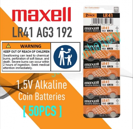 50x AG3 LR41 G3 192 GP92A 392 SR41W Alkaline Button Cell Coin Batteries