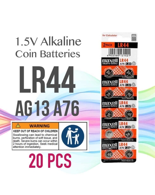 20x LR44 AG13 Battery G76 A76 SR44W Button Cell Batteries wholesale