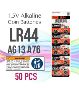 50x LR44 AG13 Battery G76 A76 SR44W Button Cell Batteries wholesale