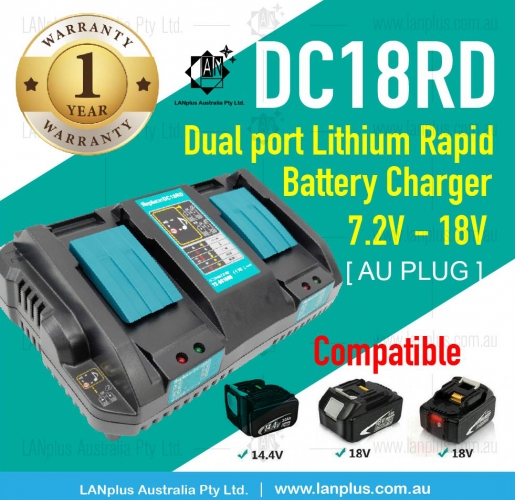 F Makita DC18RD Dual Port 14.4V-18V Rapid Fast Battery Charger f BL1850 BL1860