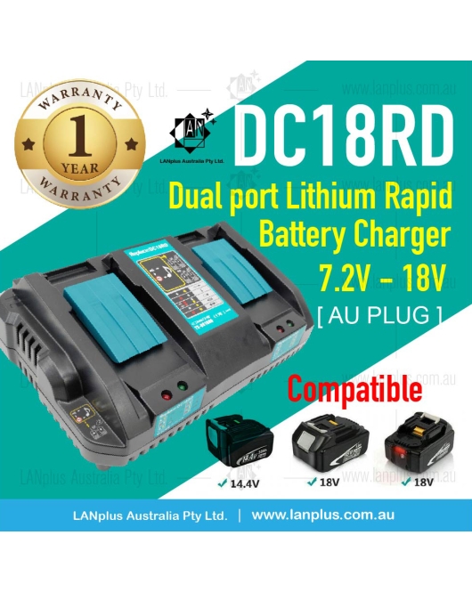 F Makita DC18RD Dual Port 14.4V-18V Rapid Fast Battery Charger f BL1850 BL1860