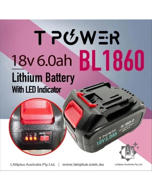 TPower BL1860 18V 6Ah Battery for Makita Tools PROSPOWER Cells DC Charge Only