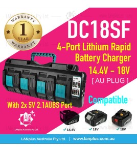 DC18SF 4-Port 14.4V 18V 4X 3A Li-Ion Battery Charger F Makita BL1820 BL18 X4V6